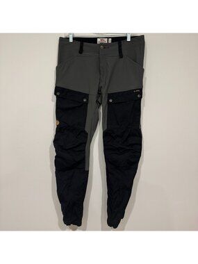 Fjallraven Mens Keb Trousers G-1000 Hiking Cargo Size 32x31 Grey Black
